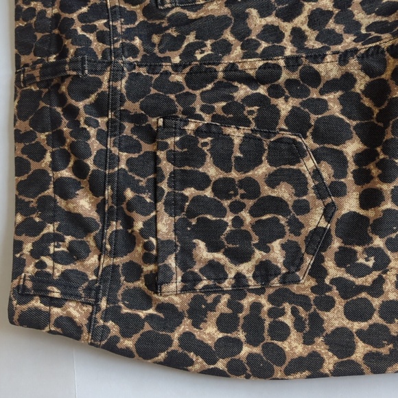 Faded Glory Cheetah Print Skinny Ankle Pants L Black Brown 12-14 - Picture 6 of 11